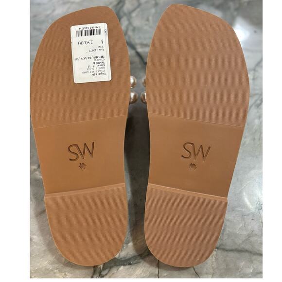 Stuart Weitzman Goldie Slide Adobe Chiffon Calf Size 5B - Picture 5 of 9